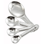 Winco Kitchen Stainless Steel Measuring Spoons, Set Of 4 Spoons