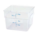 Winware by Winco PCSC-12C Square Food Storage Container, 12 qt., 11-1/8" x 12-5/8" x 8-1/4"H