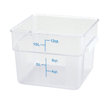 Winware by Winco PCSC-12C Square Food Storage Container, 12 qt., 11-1/8