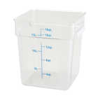 Winware by Winco PCSC-18C Square Food Storage Container, 18 qt., 11-1/8" x 12-5/8" x 12-1/2"H