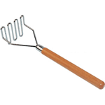 Winco Potato Masher Wooden Handle, Square - 5-1/4