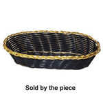 Winco PWBK-9B Oblong Cracker Basket, Black & Gold, 9" x 4-1/4" x 2"