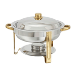 Winco Round Chafer w/Gold Accents, 4 Quart