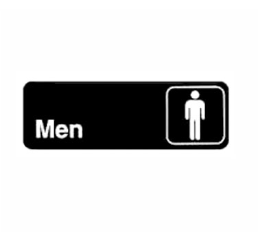 Winco Sign: MEN, Black with White Imprint, 3" x 9"