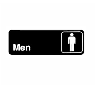 Winco Sign: MEN, Black with White Imprint, 3