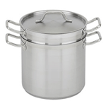 Winco Stainless Double Boiler With Cover,  16 Quart