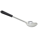 Winco 11" Stainless Steel Solid Serving Spoon w/Black Handle