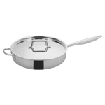 Winware by Winco TGET-6 Tri-Ply Saute Pan w/Cover, 12-1/2"Dia x 4-15/16"H, Helper Handle - 6 Quart