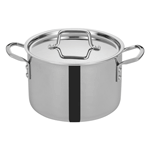 Winware by Winco TGSP-6 Tri-Ply Stock Pot w/Cover, 8-1/2"Dia x 7-2/3"H - 6 Quart