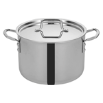 Winware by Winco TGSP-8 Tri-Ply Stock Pot w/Cover, 9-1/2