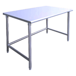 Work Table All Stainless Steel with Welded Tubular Base - 60