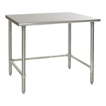 Work Table Stainless Steel With Removable Galvanized Tubular Base 14" (D) x 108" (W)