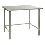 Work Table Stainless Steel With Removable Galvanized Tubular Base 24" (D) x 24" (W)