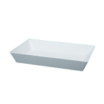 Yanco RM-614 Rectangular Melamine Rome Plate 13.75" x 10" x 2.5" High, White - 1 Dozen