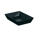 Yanco RM-614BK Rectangular Melamine Black Rome Plate 13.75" x 10" x 2.5" High