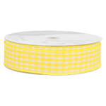 Yellow & White Gingham Ribbon, 1-1/2" Wide, 50 Yards