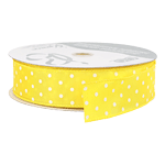 Yellow with White Dots Ribbon, 1-1/2" Wide, 50 Yards