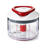 Zyliss Easy Pull Manual Food Processor and Food Chopper, Red